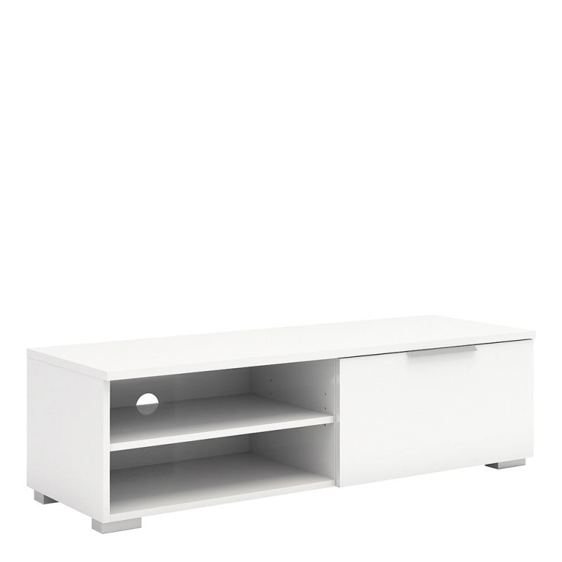 Roma TV Unit 1 Drawers 2 Shelf in White High Gloss