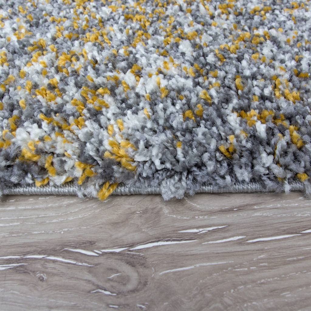 Speckled Mixed Tonal Design Ochre Yellow Mustard Gold and Cream Grey Rug