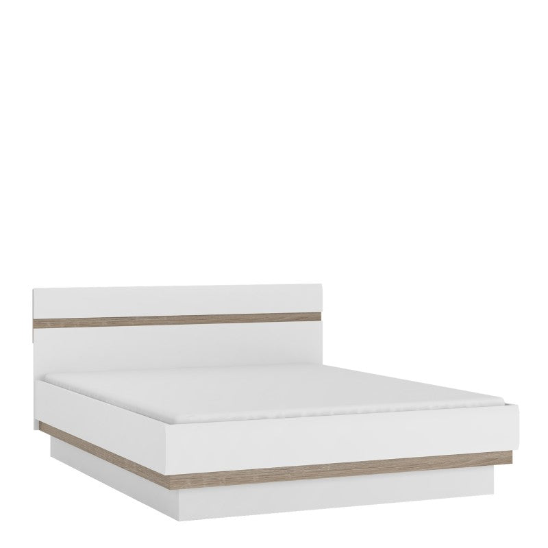 Verona Bed in white with an Truffle Oak Trim