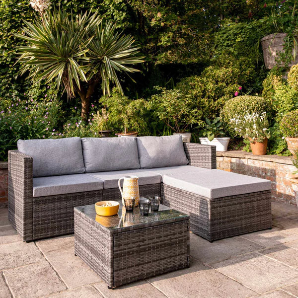 B&m rattan corner online sofa