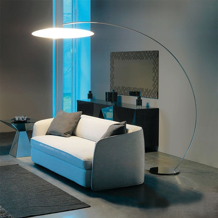 CATTELAN ITALIA ASTRA ARC FLOOR LIGHT, WHITE POLYETHYLENE LAMPSHADE