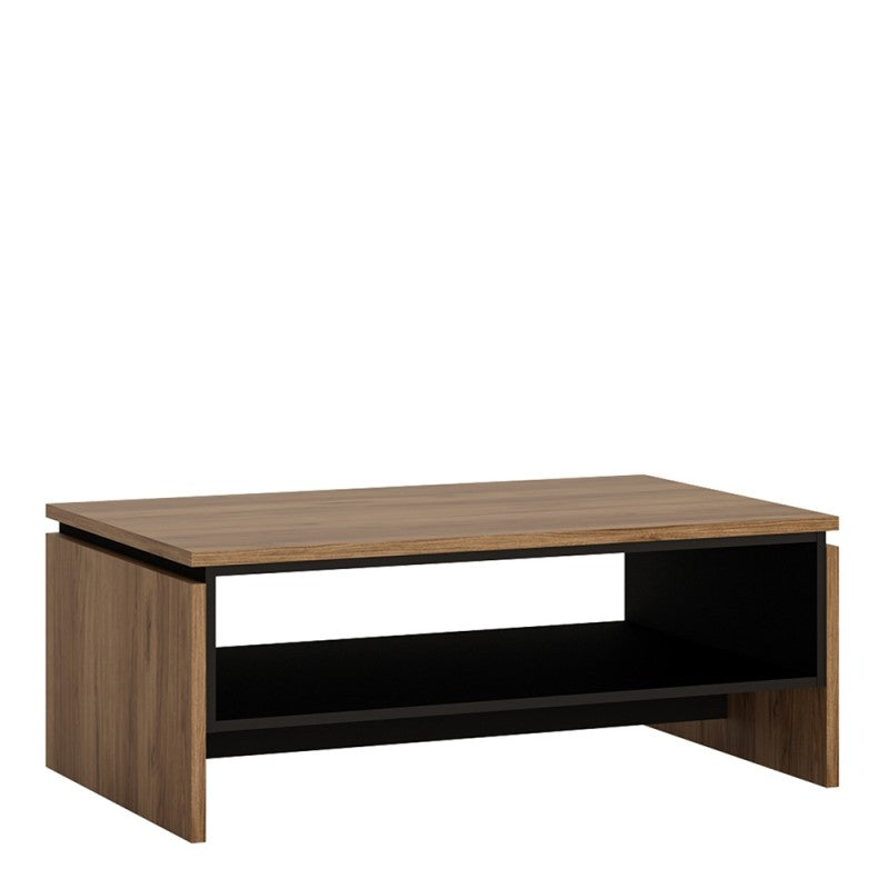 Brian Coffee Table With the walnut and dark panel finish