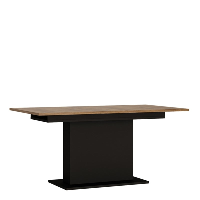 Brian Extending Dining Table With the walnut and dark panel finish