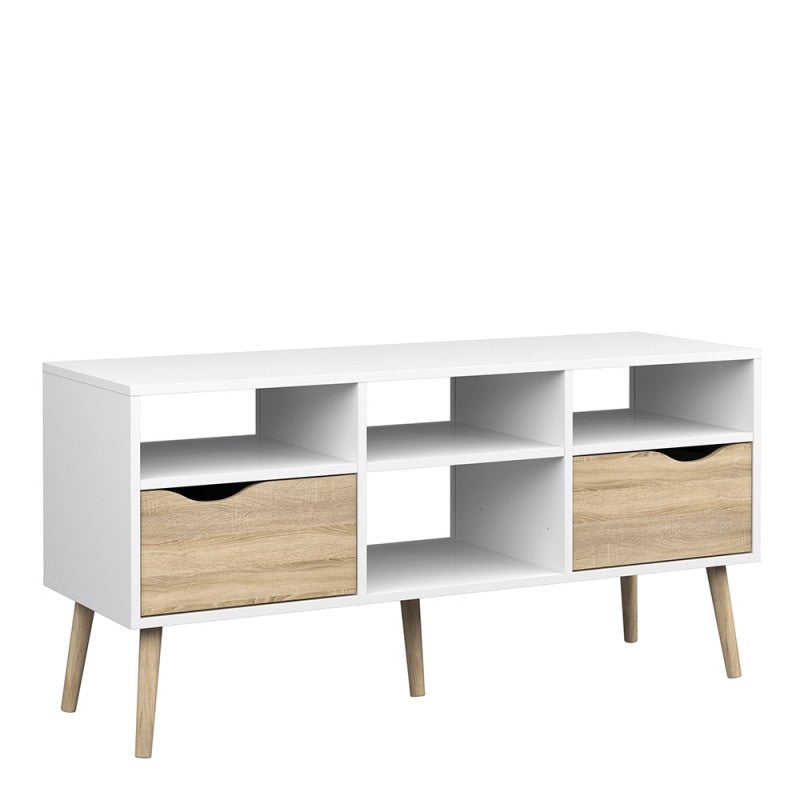 Bergen TV Unit - Wide - 2 Drawers 4 Shelves