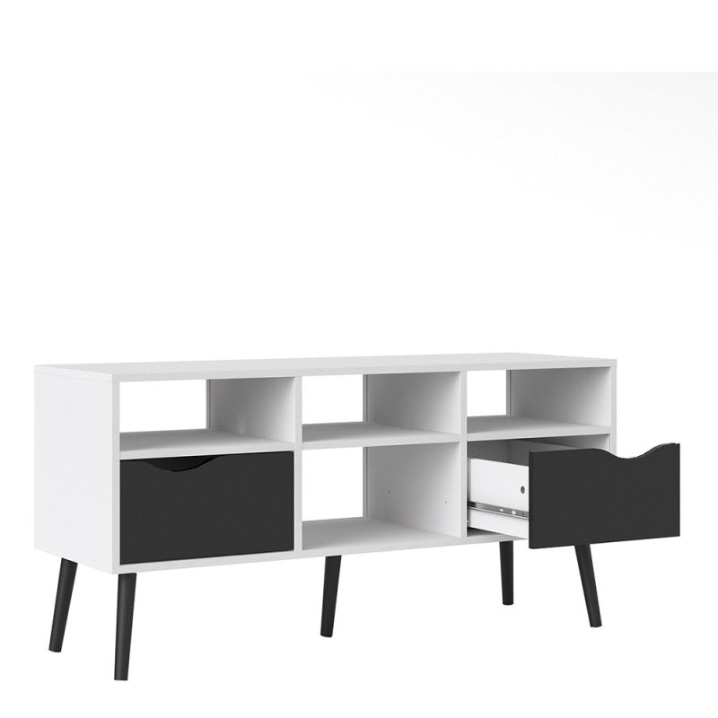 Bergen TV Unit - Wide - 2 Drawers 4 Shelves